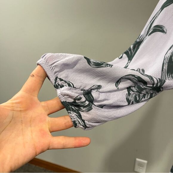 A New Day Floral turtle neck a-line Maxi Dress with long sleeves size XS - Picture 4 of 12